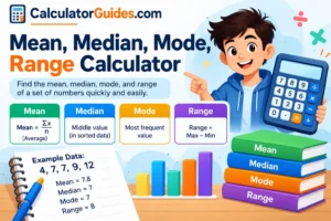 Mean, Median, Mode, Range Calculator