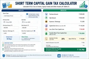 Short Term Capital Gain Tax Calculator